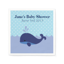 Whale Theter Boy Shower Napkins
