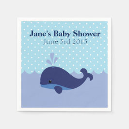 Whale Theter Boy Shower Napkins Pappersservett