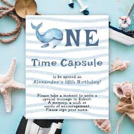Whale Time Capsule 1st birthday Poster