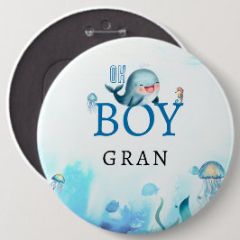 Whale under Sea Watercolor Boy Shower Granny Knapp