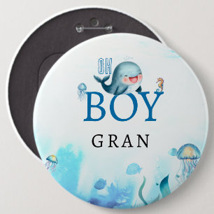 Whale under Sea Watercolor Boy Shower Granny Knapp