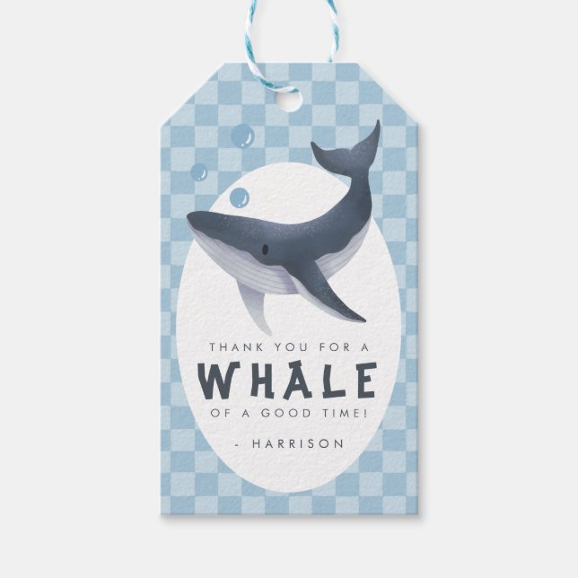 Whale Under The Sea Ocean Thank You Favor Presentetikett (Framsidan)