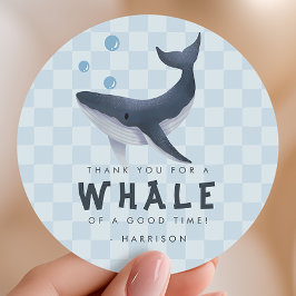 Whale Under The Sea Ocean Thank You Favor Runt Klistermärke