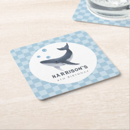 Whale Under The Sea Ocean Thank You Favor Underlägg Papper Kvadrat