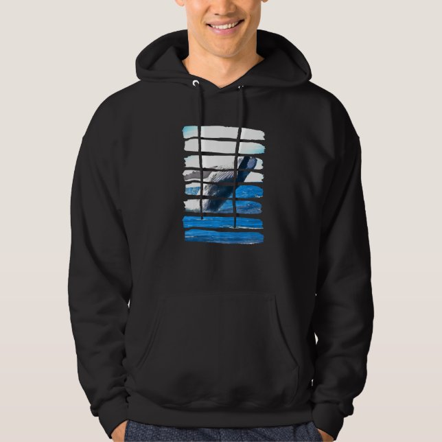 Whale Underwater Ocean Sea Nature Animal Leisure F Hoodie (Framsida)
