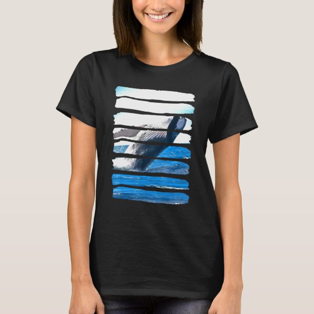 Whale Underwater Ocean Sea Nature Animal Leisure F T Shirt (Framsida)