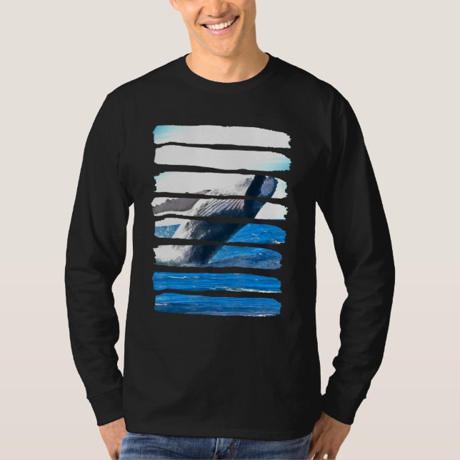 Whale Underwater Ocean Sea Nature Animal Leisure F T Shirt (Framsida)