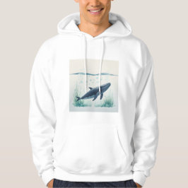 Whale Underwater White Hoodie