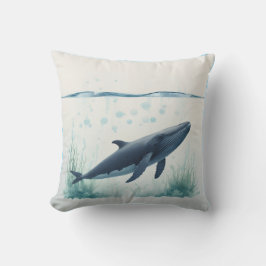 Whale Underwater White Hoodie Kudde