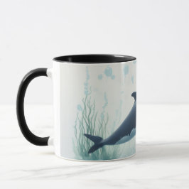 Whale Underwater White Hoodie Mugg