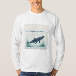 Whale Underwater White Hoodie T Shirt