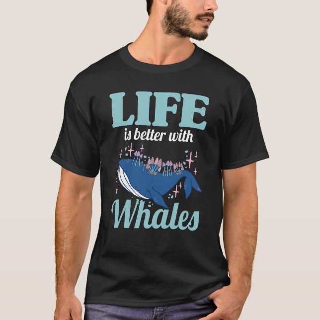 Whale Watcher bättre liv för valar T Shirt (Framsida)