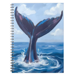 Whale Watching | Blue Ocean Watercolor Anteckningsbok