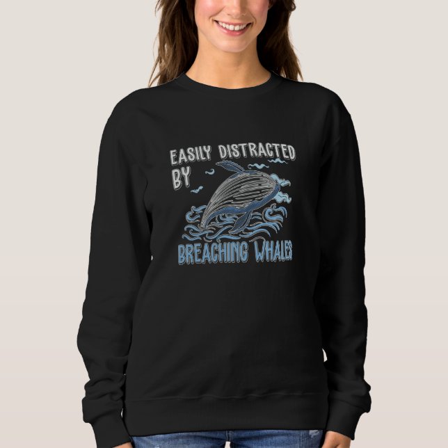 Whale Watching Distracted By Breaching Marine Mamm T Shirt (Framsida)