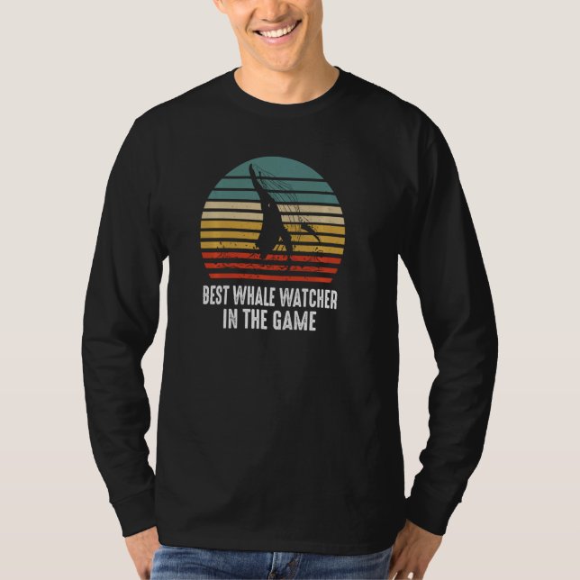 Whale Watching Ocean Water Sailing Marine Biology  T Shirt (Framsida)