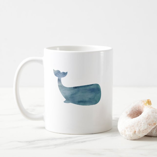 Whale Watercolor Painting Mugg (Med munk)