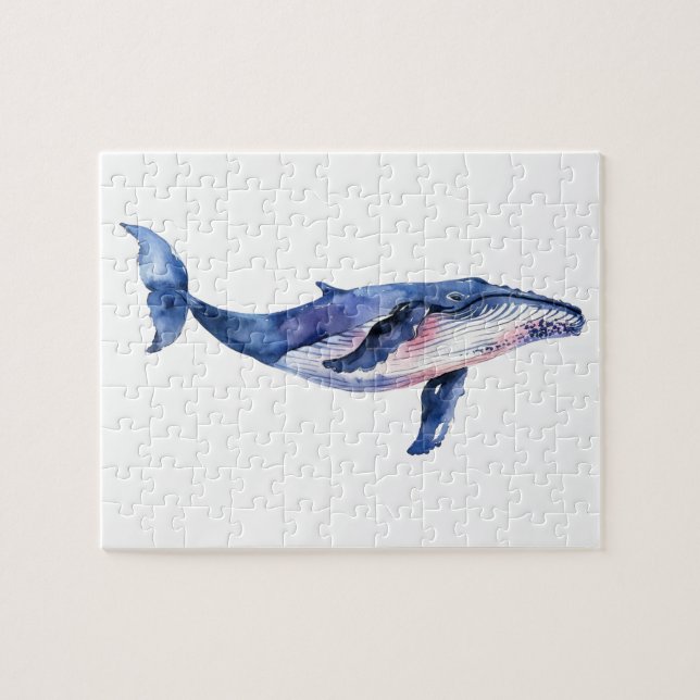 Whale Watercolor Pussel (Horisontell)
