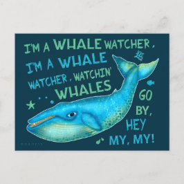 Whale Wating Family Vacation Cruise Resa Funny Vykort