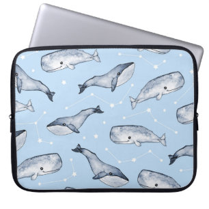 Whale Wonders: Watercolor Starry Himlar Laptop Fodral