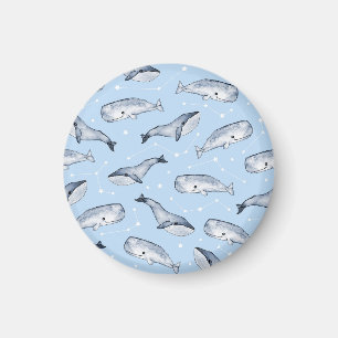 Whale Wonders: Watercolor Starry Himlar Magnet