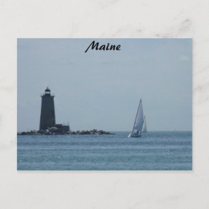 Whaleback Light och Sailboat Vykort