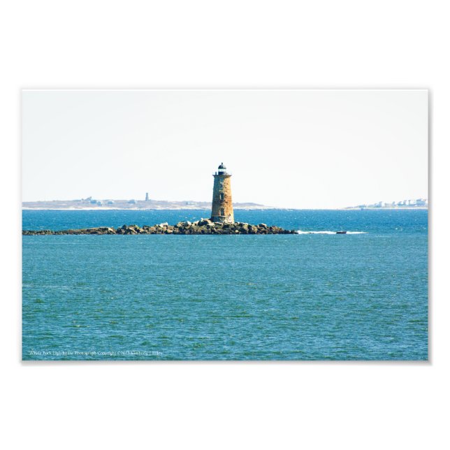 Whaleback Lighthouse Photo EnUtvidgning Fototryck (Framsidan)