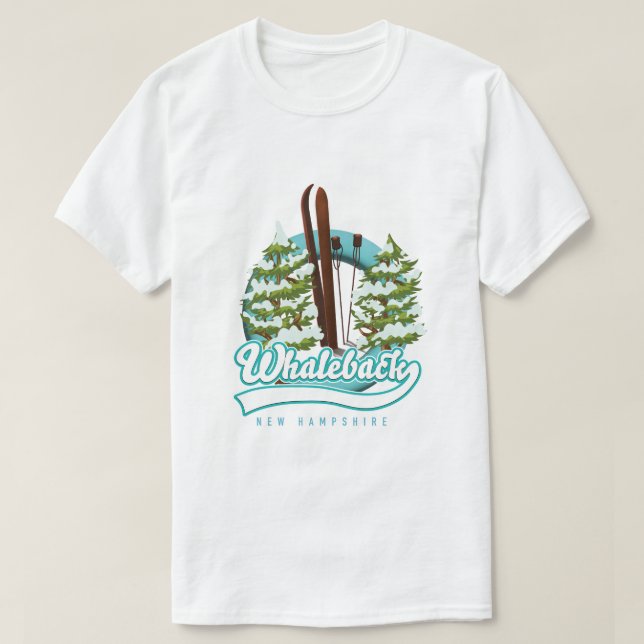 Whaleback New Hampshire retro ski logotyp T Shirt (Design framsida)