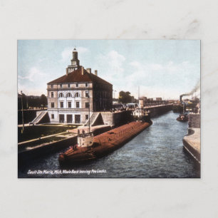 Whaleback vid Sault - Vintagen Vykort