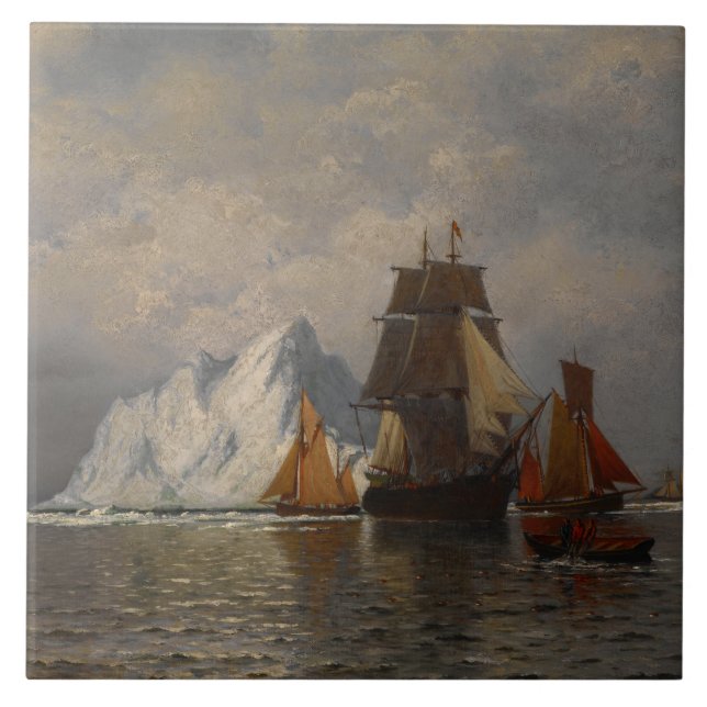 Whaler och fiskefartyg nära Kusten i Labra Kakelplatta (Framsidan)