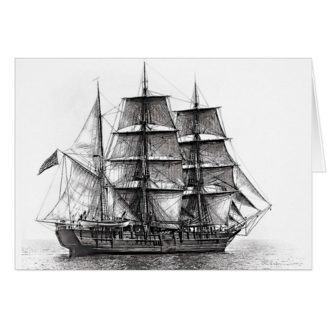 Whaleren Charles W. Morgan Hälsningskort (Framsidan Horizontal)