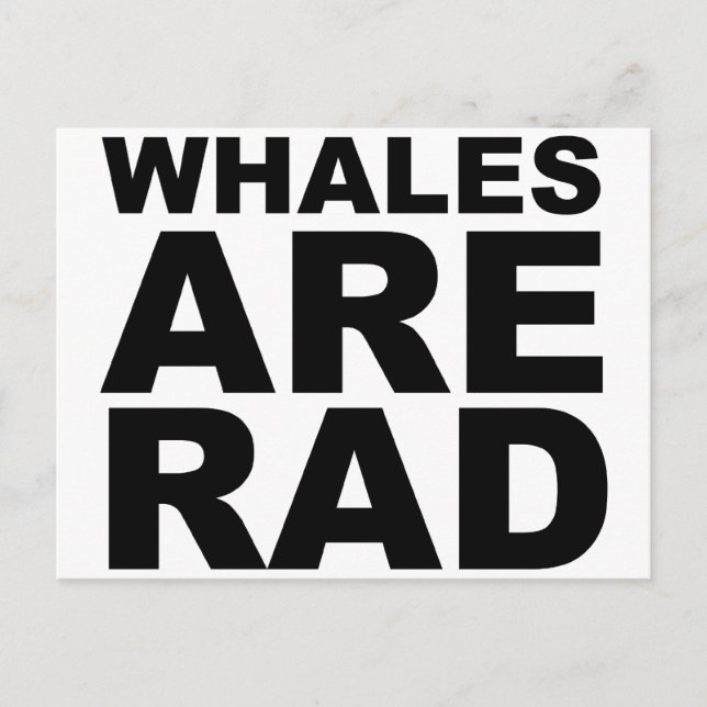 WHALES ÄR RAD Shirt Hat Mugg Mousepad Vykort (Framsida)