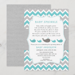 Whales baby sprinkle-inbjudan, neutralt gender inbjudningar