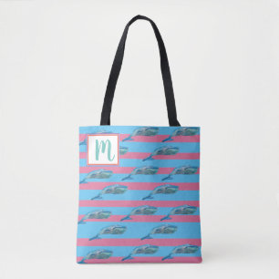 Whales Monogram Tygkasse