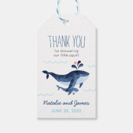 Whales Nautical under Sea Baby Shower Gift Märkre Presentetikett