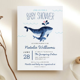 Whales Nautical under Sea Baby Shower Inbjudningar