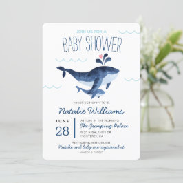 Whales Nautical under Sea Baby Shower Inbjudningar
