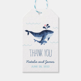 Whales Nautical under Sea Baby Shower Presentetikett