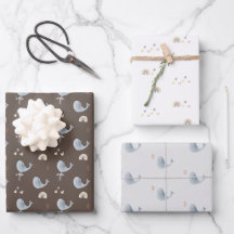 Whales & Rainbows Wrapping Papper Lakan - uppsättn