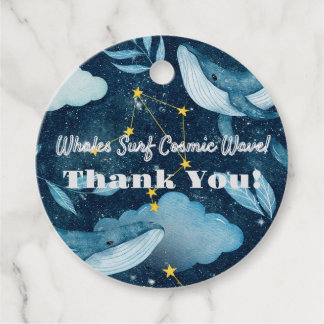 Whales Surfa Cosmic Vinkar Blue Constellation Desi Gåvor Etiketter