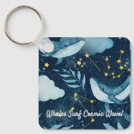Whales Surfa Cosmic Vinkar Blue Constellation Desi Nyckelring