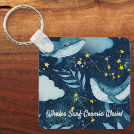 Whales Surfa Cosmic Vinkar Blue Constellation Desi Nyckelring