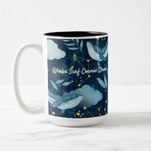 Whales Surfa Cosmic Vinkar Blue Constellation Desi Två-Tonad Mugg