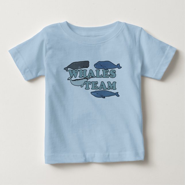 Whales Team Environmental Whale Älskare T Shirt (Framsida)
