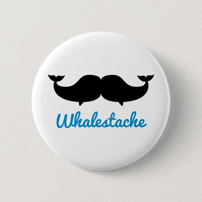 Whalestache Moustacheval Knapp (Framsida)