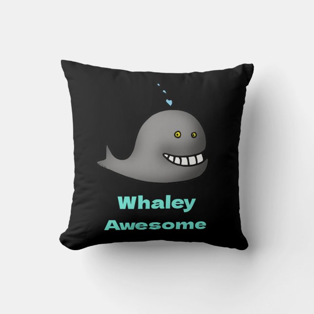Whaley Awesome Funny Whale Pun Design Kudde (Framsida)