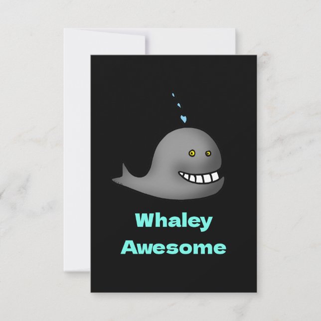 Whaley Awesome Funny Whale Pun Design Tack Kort (Framsida)
