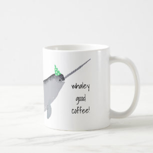 Whaley Bra Coffee Text Narwhal Whale Kaffemugg