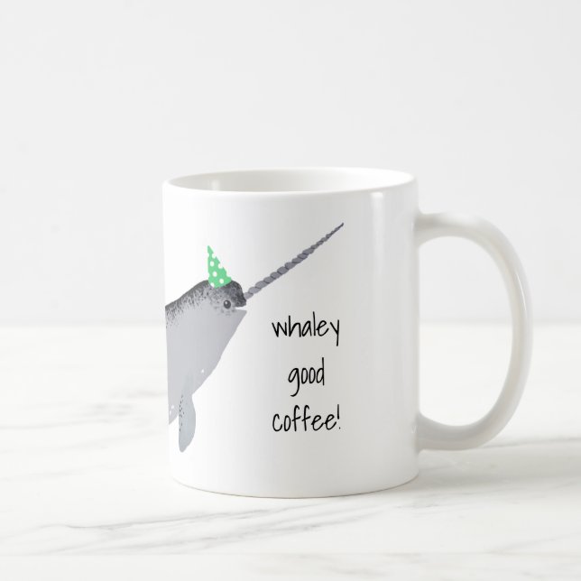 Whaley Bra Coffee Text Narwhal Whale Kaffemugg (Höger)