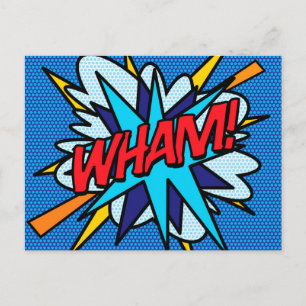 WHAM BANG Kul Retro Serietidning Popkonst Vykort