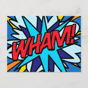 WHAM Din Meddelande Pratbubbla Kul Retro Vykort